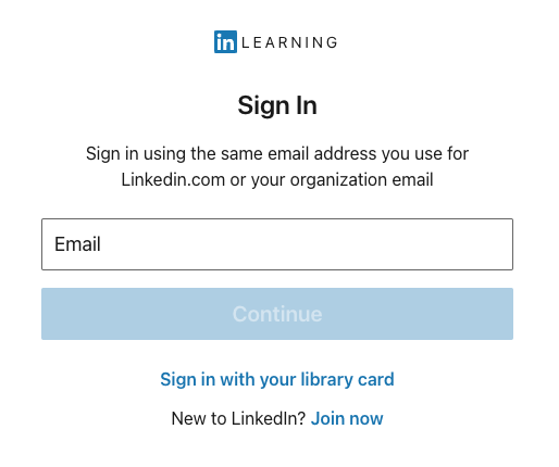 Sign in page